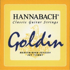 Hannabach 7164979 Struny do gitary klasycznej Seria 725 Medium/High Tension Goldin